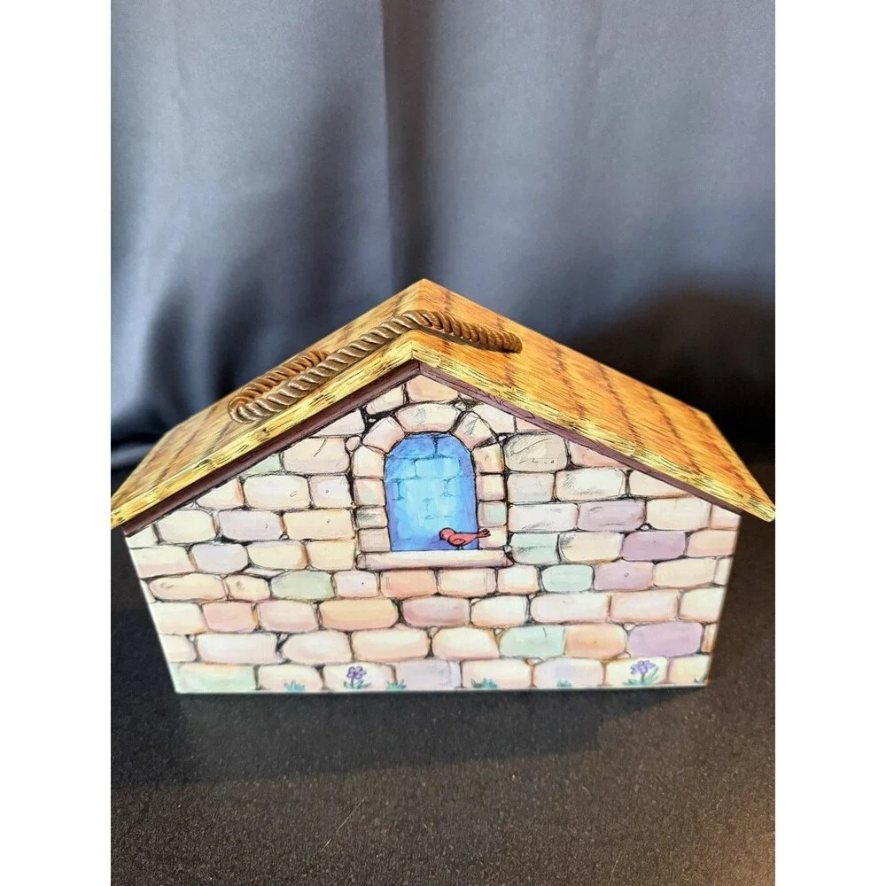 VTG 2005 Hallmark Nativity Manger Crèche 7 Wooden Pieces Carry Case Christmas